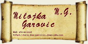 Milojka Garović vizit kartica